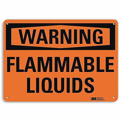 Warning Sign Flammable Liquids 7 in H