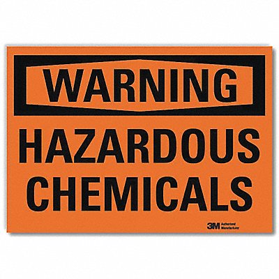 Warning Sign Hazardous Chemicals 10 in W