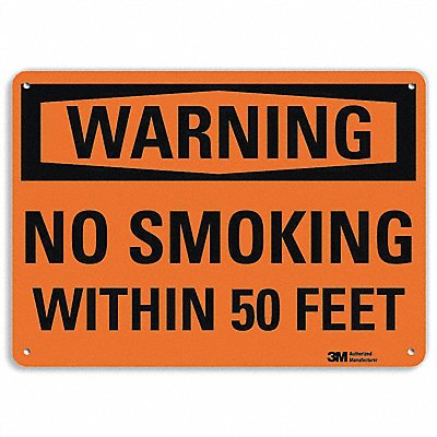 Warning No Smoking Sign Text 7 in H