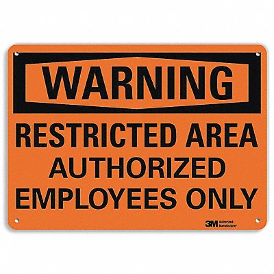 Warning Sign 14 W x 10 H 0.055 Thick