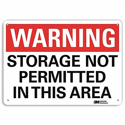 Warning Sign Storage Not Permitted 10inH