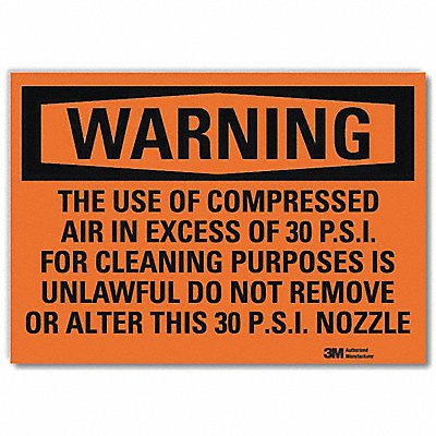 Warning Sign Use of Compressed Air 10inW