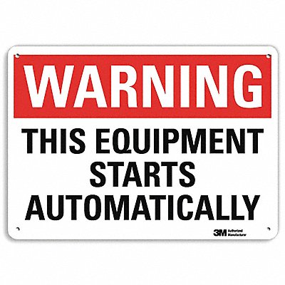J7205 Warning Sign Black/White English 10 in H