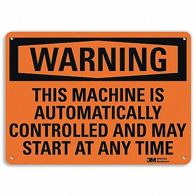 Warning Sign 14 W x 10 H 0.055 Thick