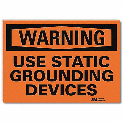 Warning Sign Static Devices 7 in W Text