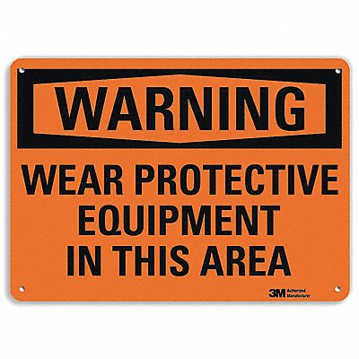 Warning Sign Protective Equipment 10in H