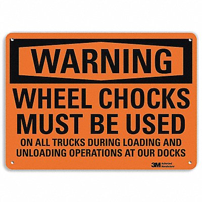 Warning Sign Chocks Must Be Used 10 in H