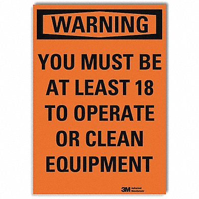 Warning Sign Must Be At Least 18 10 in W