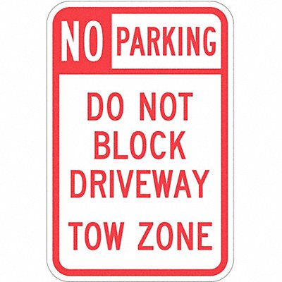 No Parking Sign 18 H 12 W