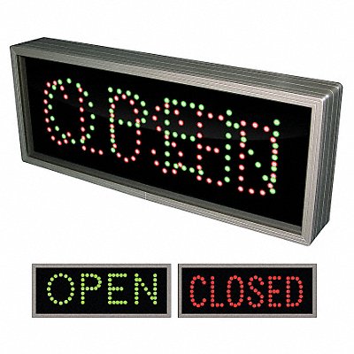 LED Sign Open/Closed Green or Red/Black