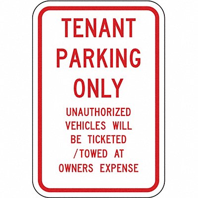 Parking Sign 18 H 12 W Aluminum