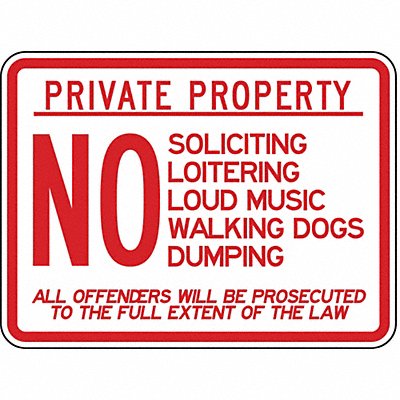 Traffic Sign 18 x 24In R/WHT Text