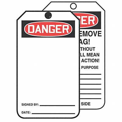 Danger Tag 6-1/4 x 3 In Cardstock PK250