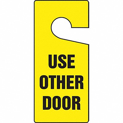 Door Knob Hgr Tag 9 x 4 In Bk/Yel PK10