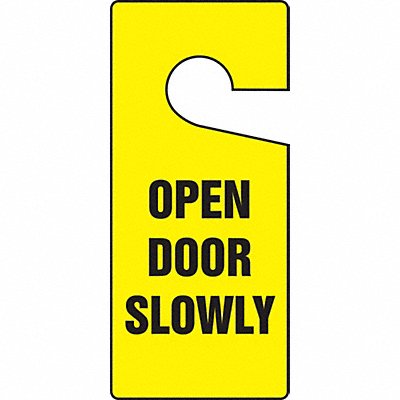 Door Knob Hgr Tag 9 x 4 In Bk/Yel PK10