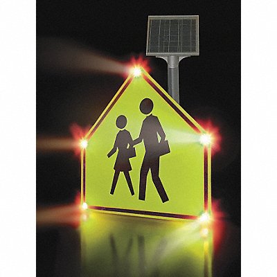 LED Sign School Crossing 36 x 36 In