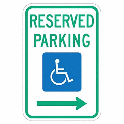 D9648 Handicap Parking Sign 18 H 12 W Alum