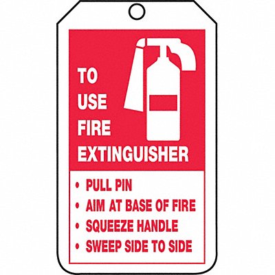 Fire Extinguisher Tag 5-3/4in H PK25