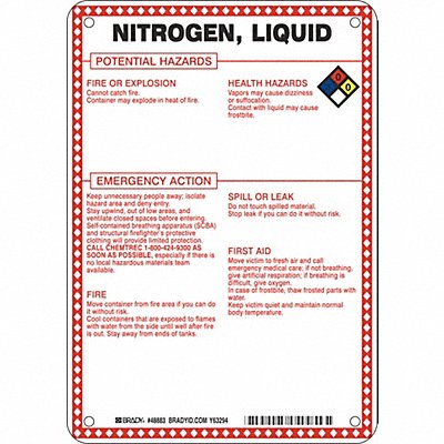 Chem Sgn 10 x 7In Blk/Rd/Ble/Yllw on Wht