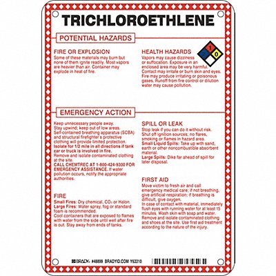 Chem Sgn 10 x 7In Blk/Rd/Ble/Yllw on Wht