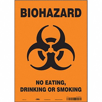 Biohazard Sign 10 W 14 H 0.004 Thick