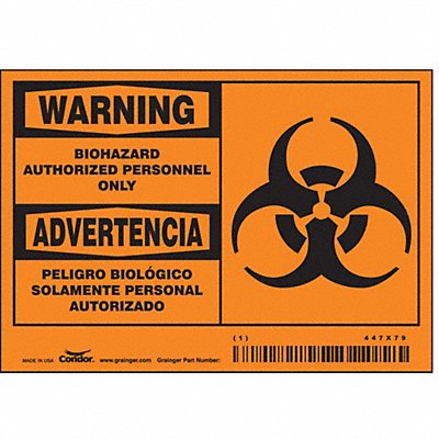 Biohazard Sign 5 W 3-1/2 H PK5