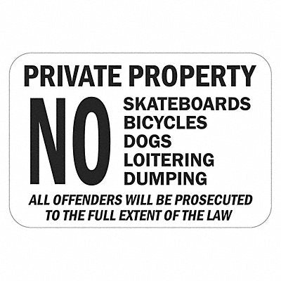 Warning Sign 12 H 18 W Aluminum