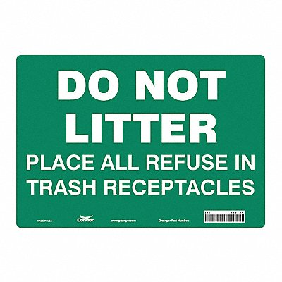 Safety Sign 14 Wx10 H 0.055 Thickness