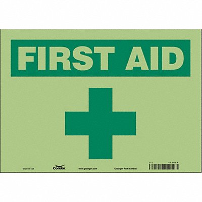 First Aid Sign 14 Wx10 H 0.010 Thick
