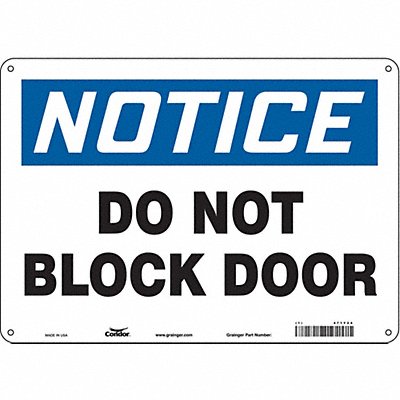 Safety Sign 14 W x 10 H 0.055 Thick