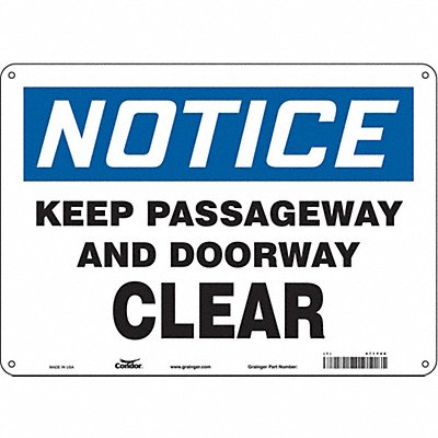 Safety Sign 14 W x 10 H 0.055 Thick