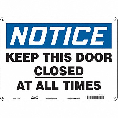 Safety Sign 14 W x 10 H 0.055 Thick