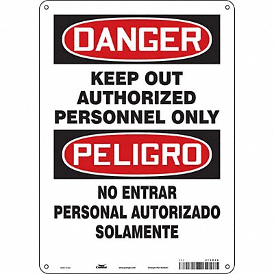 Safety Sign 10 W 14 H 0.055 Thickness