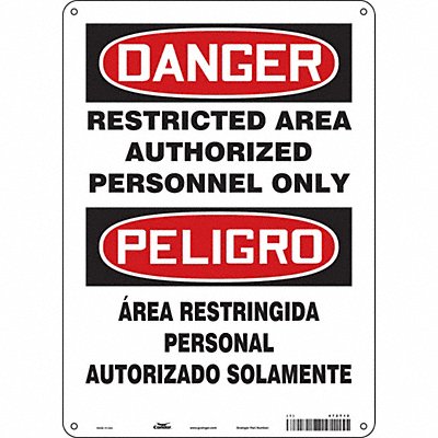 Safety Sign 10 W 14 H 0.055 Thickness