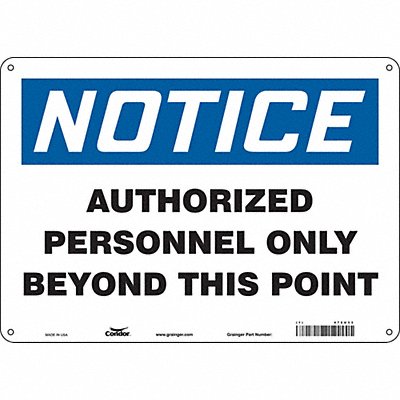 Safety Sign 14 W 10 H 0.055 Thickness
