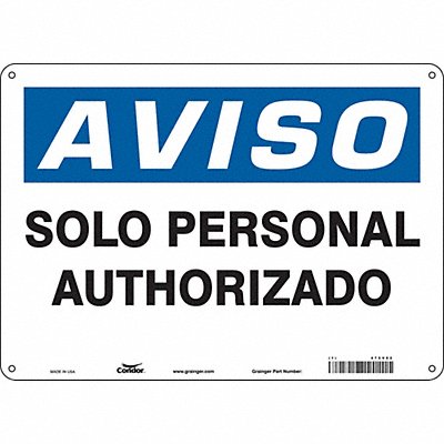 Safety Sign 14 W 10 H 0.055 Thickness