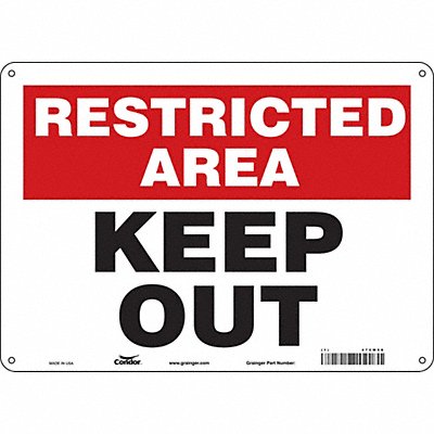 Safety Sign 14 W 10 H 0.055 Thickness