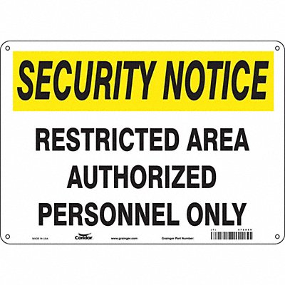 Safety Sign 14 W 10 H 0.055 Thickness