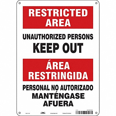 Safety Sign 10 W 14 H 0.055 Thickness