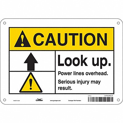Safety Sign 10 W 7 H 0.055 Thickness