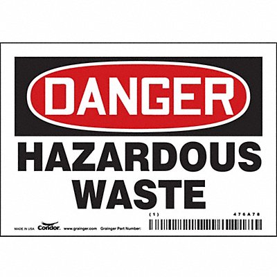 Chemical Sign 5 W 3-1/2 H 0.004 Thick