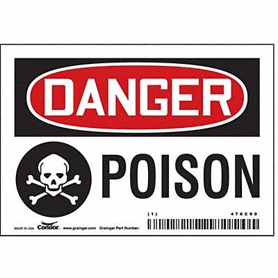 Chemical Sign 5 W 3-1/2 H 0.004 Thick