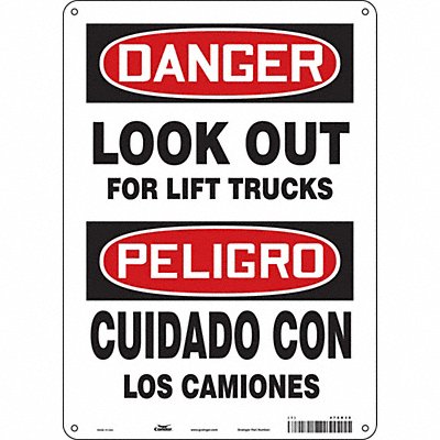 Safety Sign 10 W 14 H 0.055 Thickness