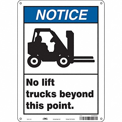 Safety Sign 10 W 14 H 0.055 Thickness