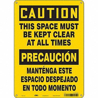 Safety Sign 10 W 14 H 0.055 Thickness