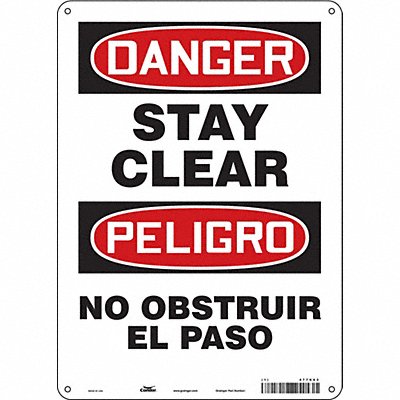 Safety Sign 10 W 14 H 0.055 Thickness