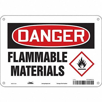 Danger Sign 10 Wx7 H 0.032 Thickness