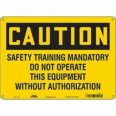 Safety Sign 14 Wx10 H 0.055 Thickness
