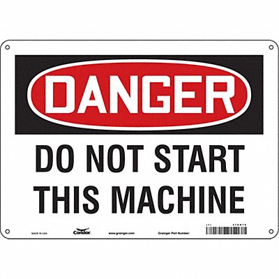Safety Sign 14 W 10 H 0.055 Thickness