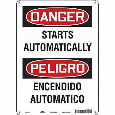 Safety Sign 10 W 14 H 0.055 Thickness